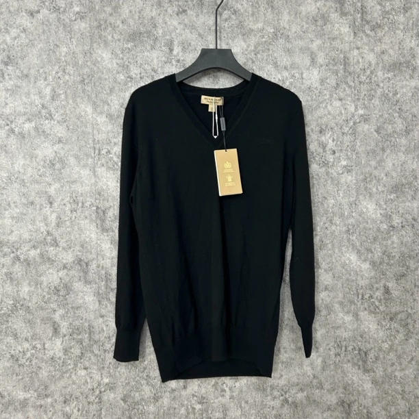未使用 BURBERRY/博柏利 Burberry 黑色V领针织上衣