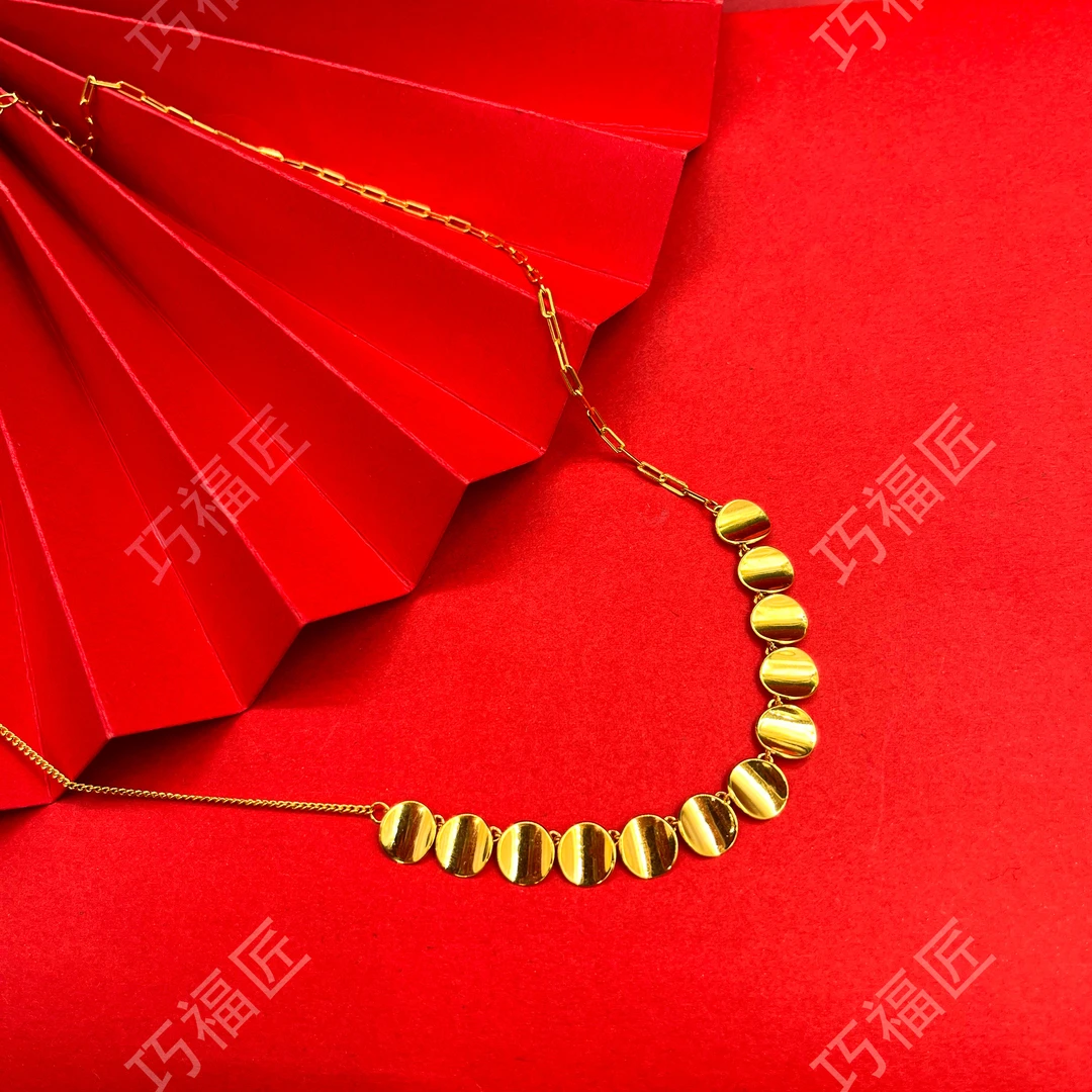 坠链均足银 鱼鳞项链 轻奢气质时尚百搭蹦迪坠链简约