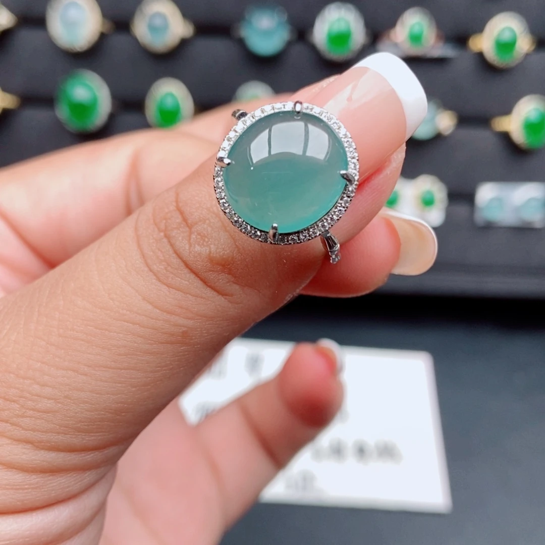 翡翠银S925镶嵌戒指31