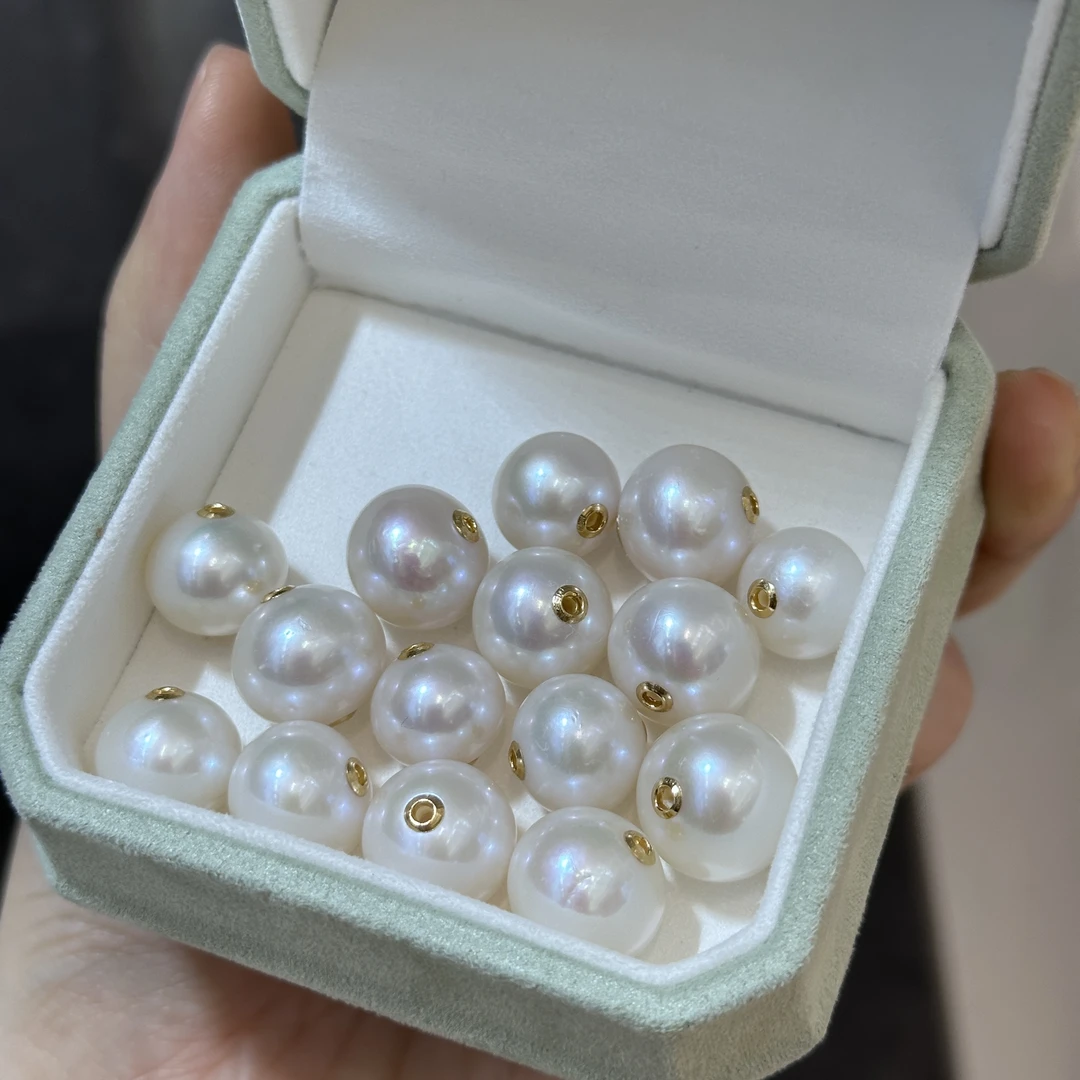 【钱元元珍珠】S1443-18K金赛澳白珍珠路路通吊坠【多样性发一】