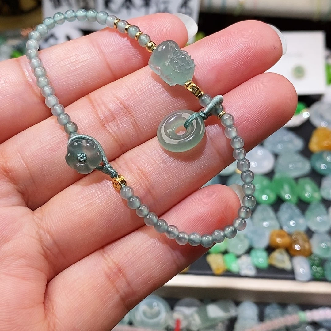 翡翠未镶嵌颈饰貔貅平安扣手链16