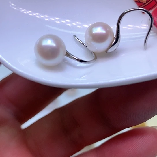淡水珍珠耳饰银S925镶嵌