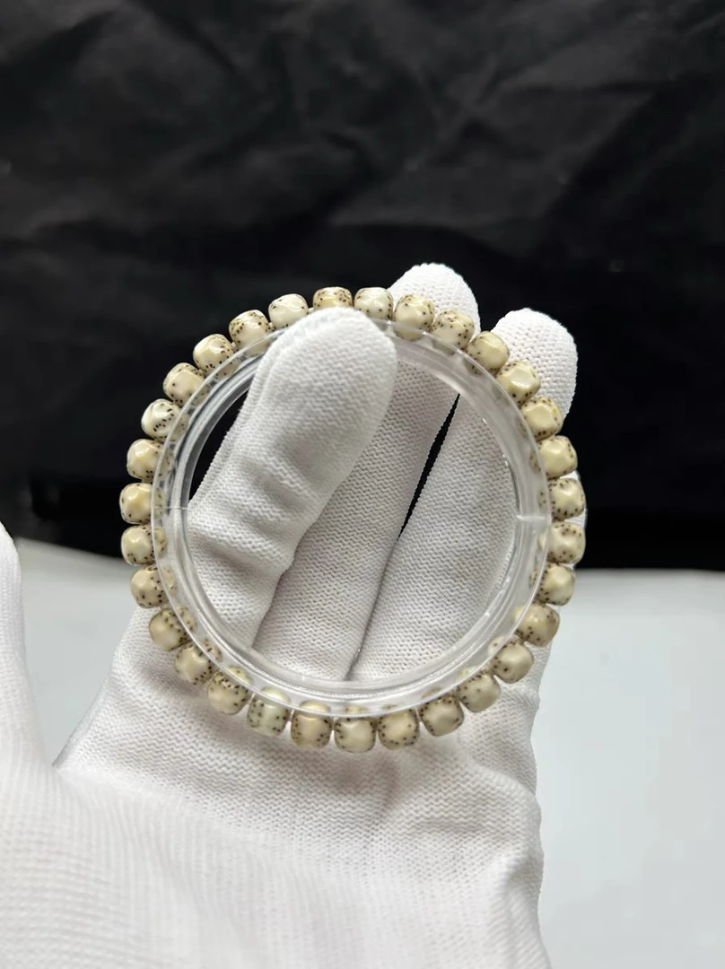 精品海南毛感料石玉料同枝果6X7糯冰冰糖侧大留白小细星