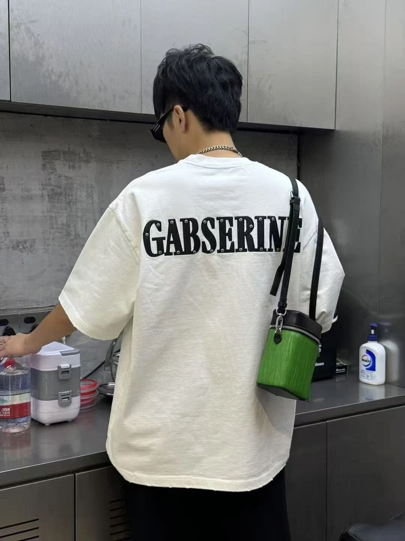 夏季美式铆钉扣短袖