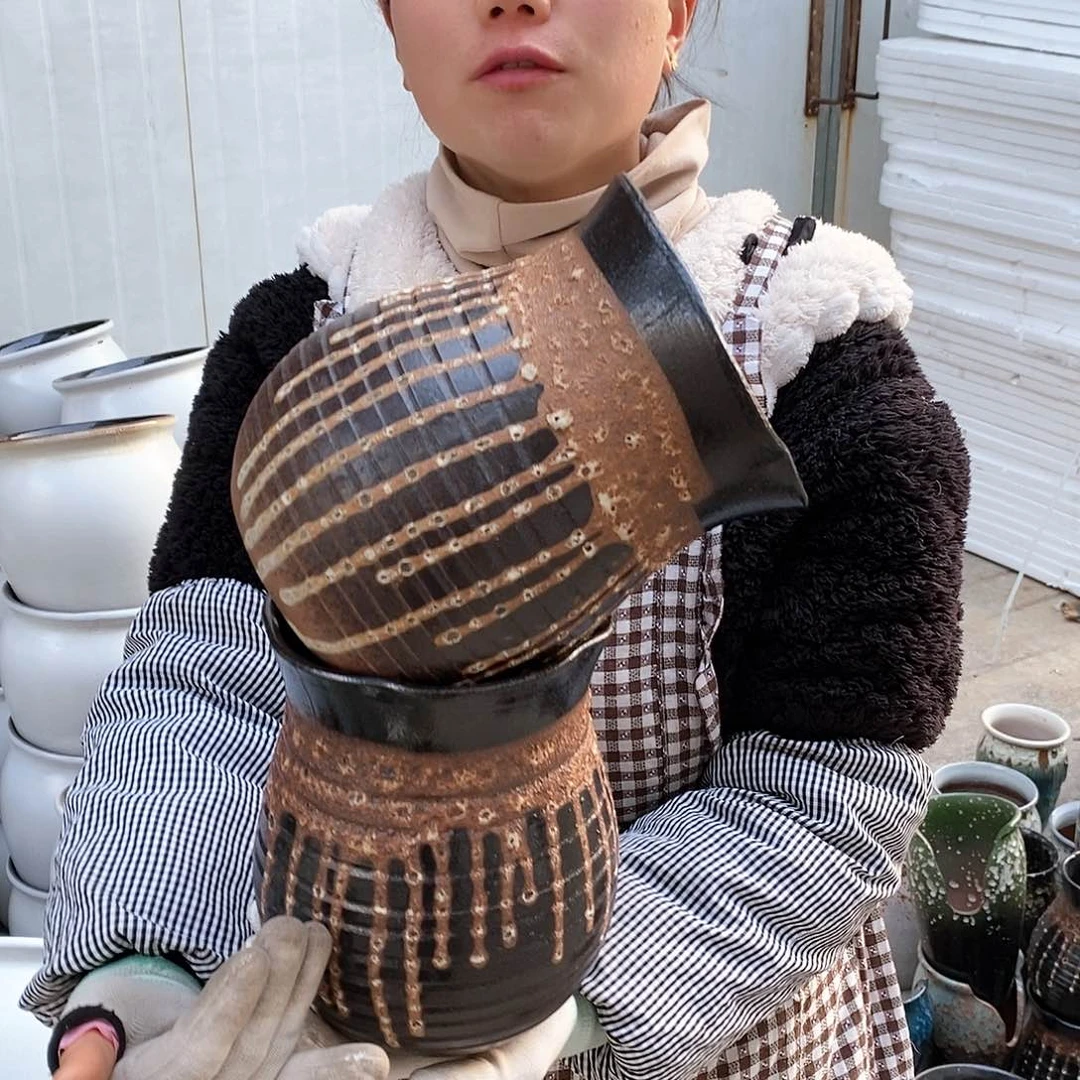 紫砂花盆瑕疵口15高20