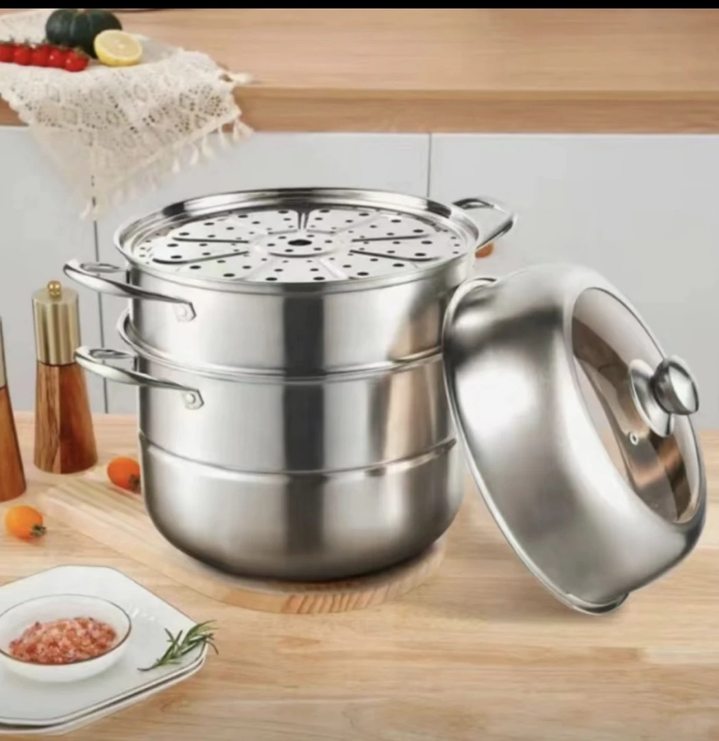 316不锈钢30CM三层蒸锅家用蒸包子蒸馒头溜馍炖汤蒸煮锅