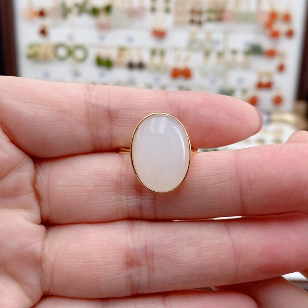 银S925镶嵌和田玉耳饰植*