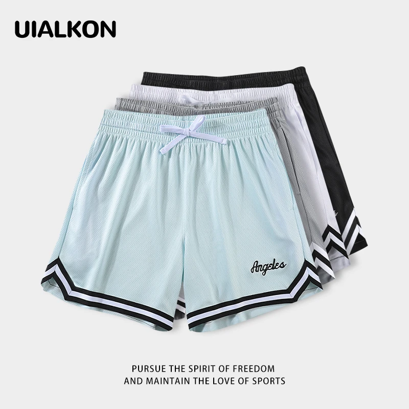UIALK体育运动训练篮球美式男士网眼宽松透气紧身三分短裤春夏
