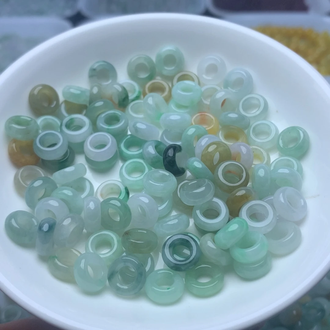 散珠翡翠卡9冰三彩玉环20个