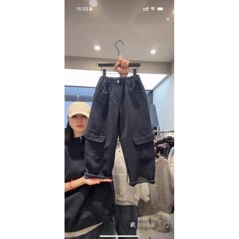 【现货】杭州六小六正版BY LIUXIAOLIU冬季儿童加绒工装裤17966