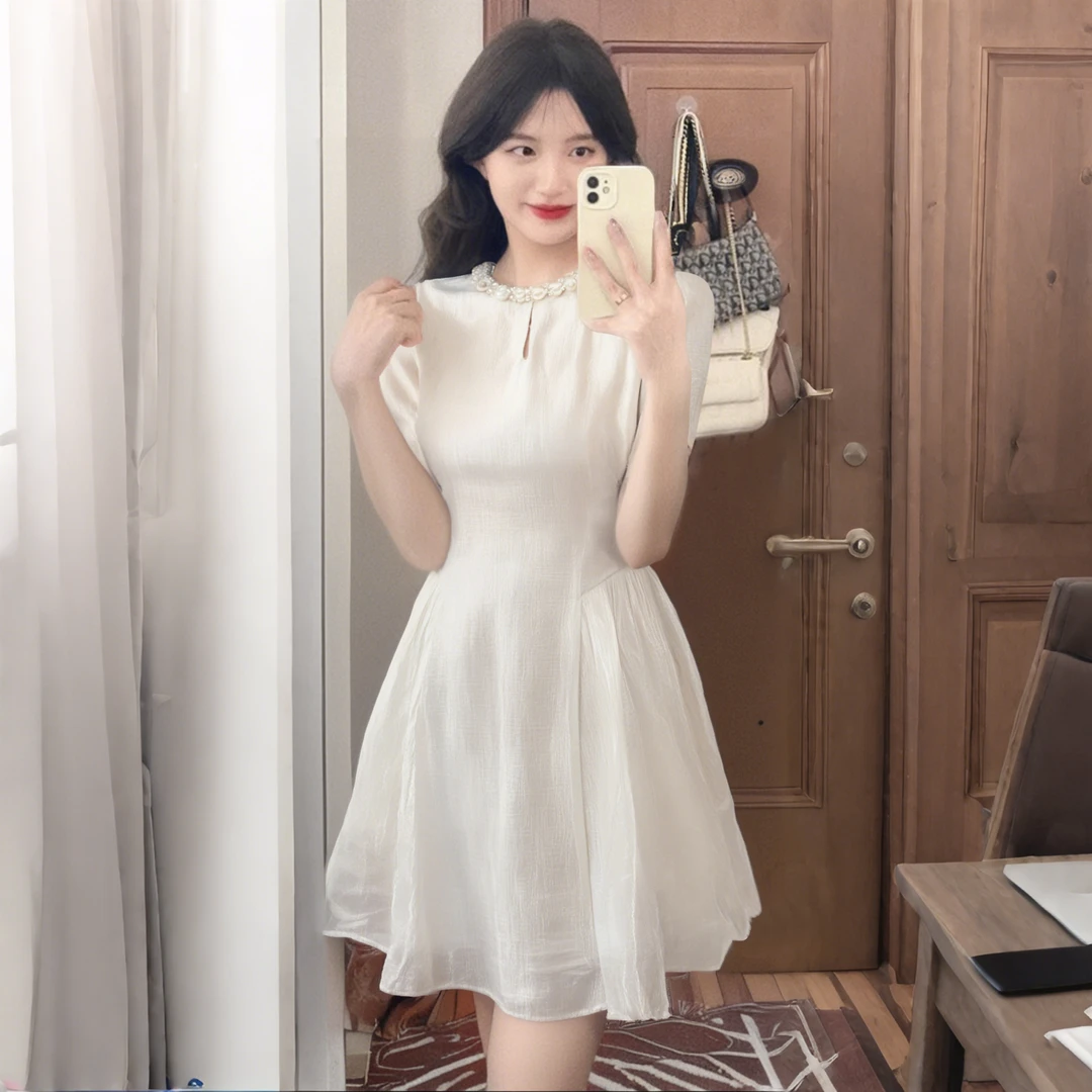 A2025高贵气质名媛风连衣裙女夏季新款小香风高级感小短裙D0774