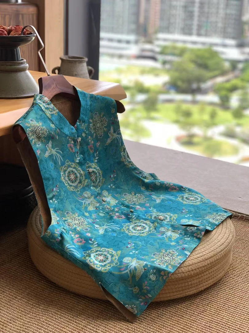 聆夏质造【似水年华】气质百搭新中式高级感香云纱马甲