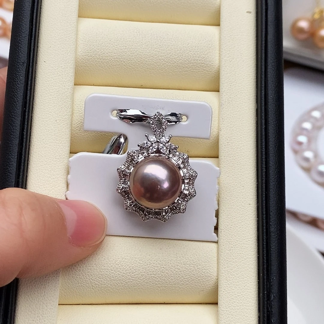 银S925镶嵌淡水珍珠颈饰