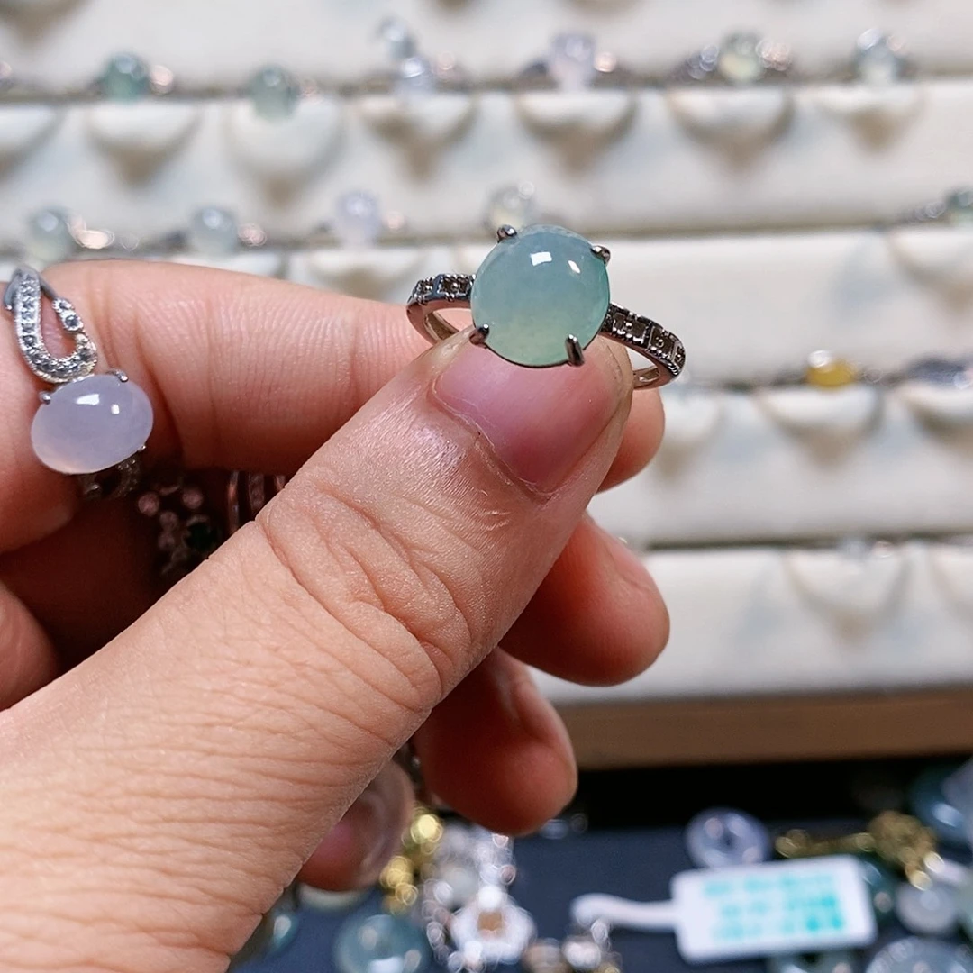 翡翠银S925镶嵌戒指