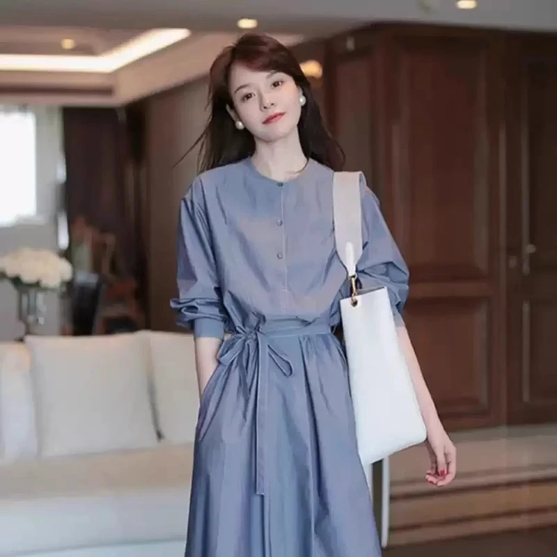 春胖mm法式茶歇赫本风高级感显瘦小众宽松显瘦气质炸街大码连衣裙