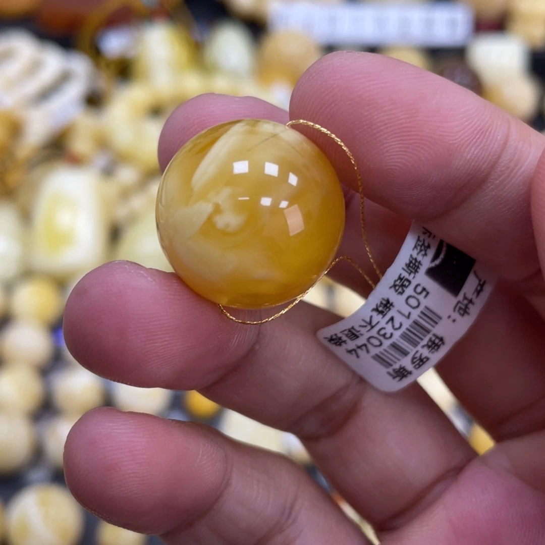 未镶嵌琥珀珠宝奇石19.9mm金妖溶洞 瑕