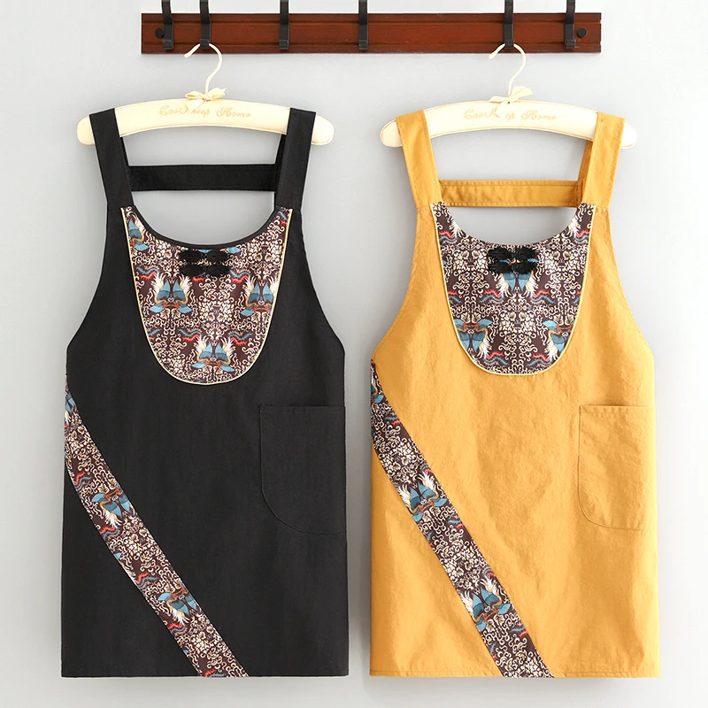 新款防泼水围裙家用防污中式围腰餐饮专用透气工作服火锅店女上班