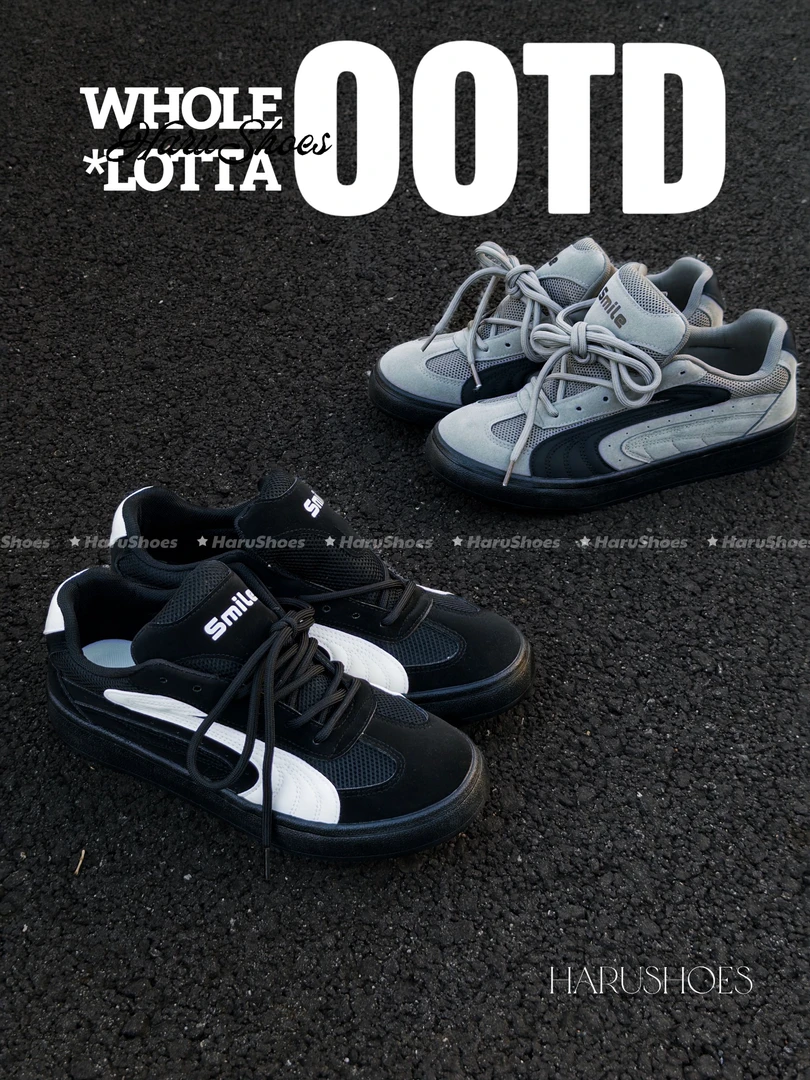 HARUSHOES 流光赛车鞋男 秋季新款德训鞋复古休闲百搭潮流板鞋