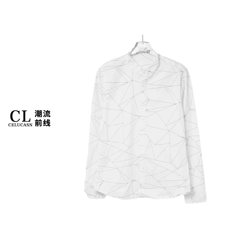 春7BI3165#男款简约潮流新款条纹男士修身百搭休闲衬衫长袖上秋