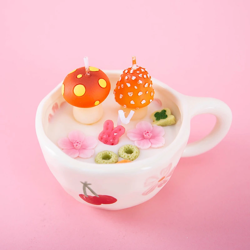 L&M【直播间现货】绚丽橙彩味 手作香薰蜡烛 蘑菇