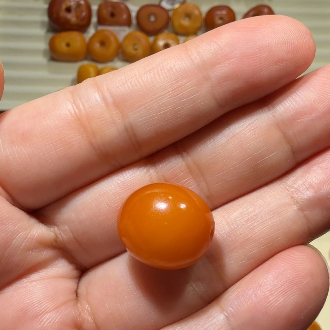 琥珀颈饰未镶嵌欧洲老蜜蜡枣珠
