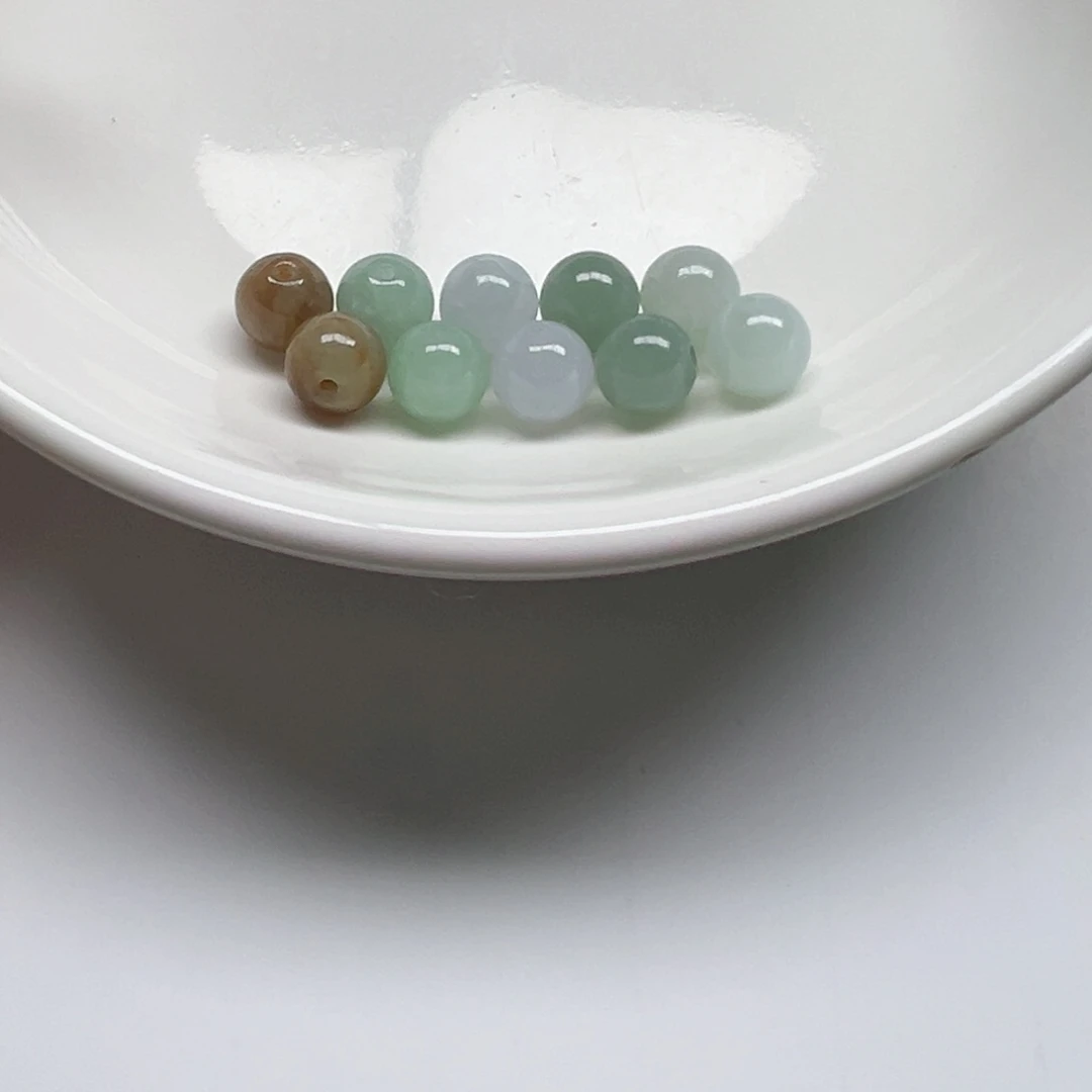 翡翠散珠✨***生纯天然缅甸翡翠A货卡6.5，9颗分2单