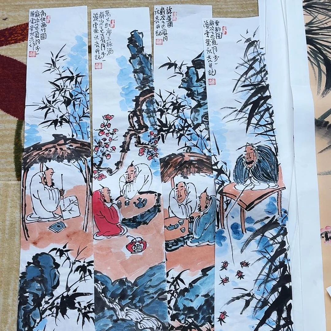 国画四张10016手绘作品