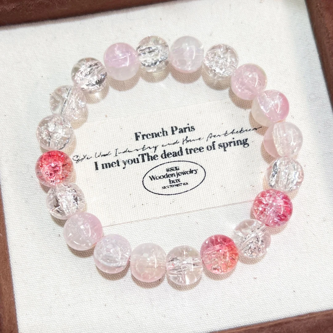 非金属仿水晶手链 高级感新款爆款夏天手工粉嫩小众首饰SGP0017