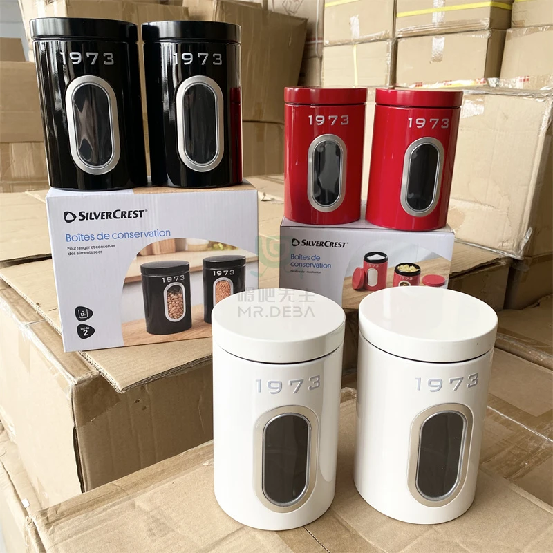 两件套！可视收纳罐厨房杂粮食品储物罐茶叶罐1.5L