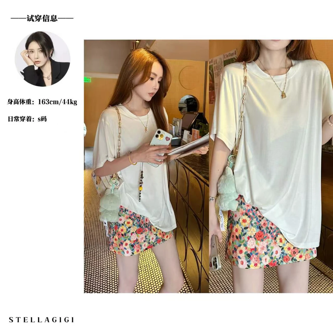 SG / 杨依姗 SS经典百搭款 舒适纯色圆领短袖T恤T-20251205