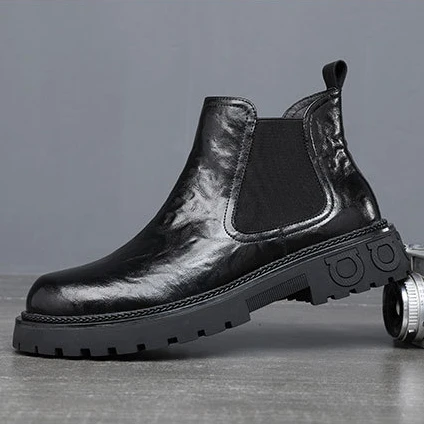 路易圣戈希男款切尔西马丁靴秋冬高帮英伦风中帮皮鞋短靴工装靴