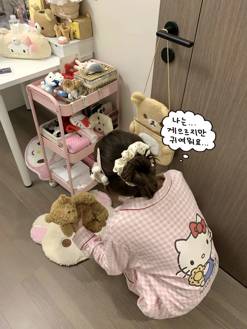 少女甜美可爱卡通凯蒂猫睡衣女春秋日系ins风长袖长裤家居服套装