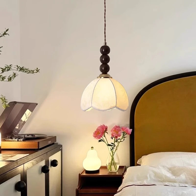 中古风卧室客厅床头灯美式复古小吊灯中古简约餐厅餐桌吧台吊线灯