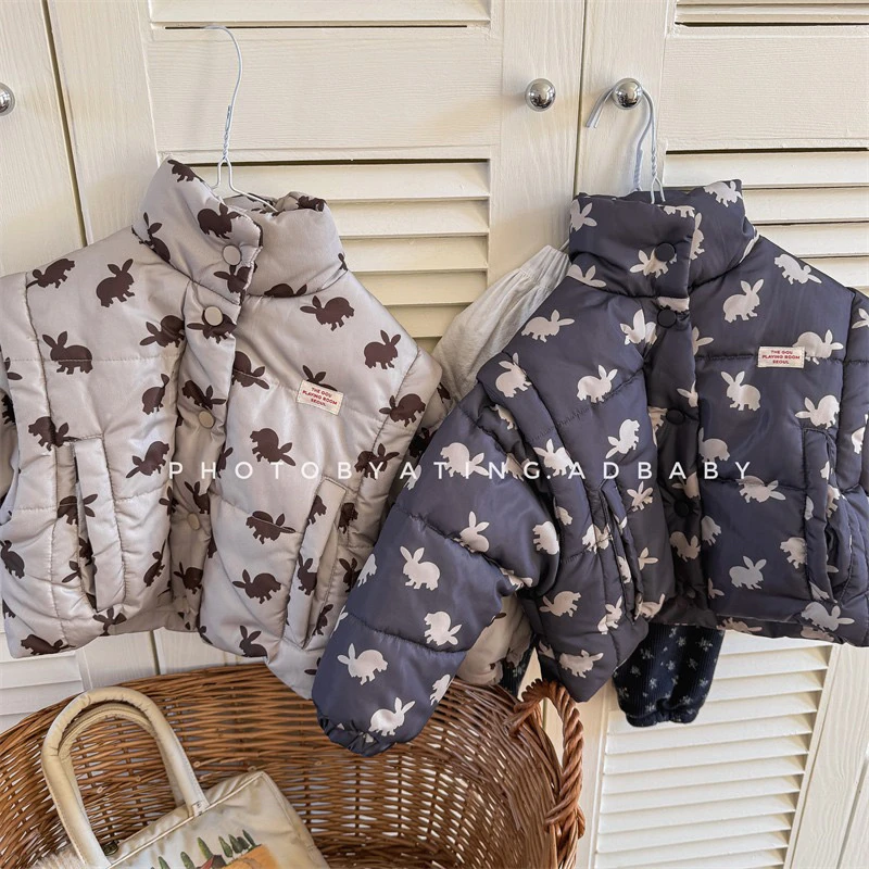 韩版加绒加厚儿童冬装棉衣外套