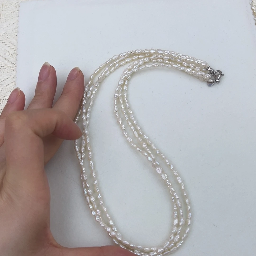 淡水珍珠银S925镶嵌颈饰