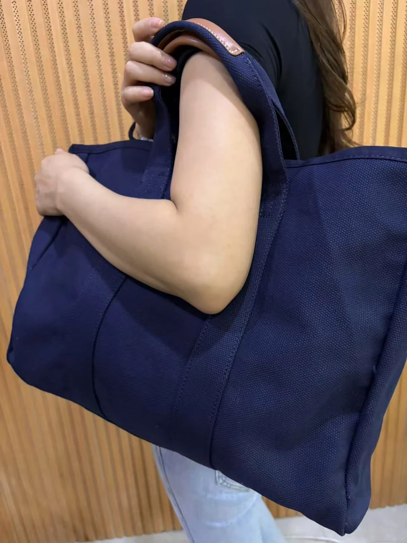 蓝色大号托特包单肩包化妆包