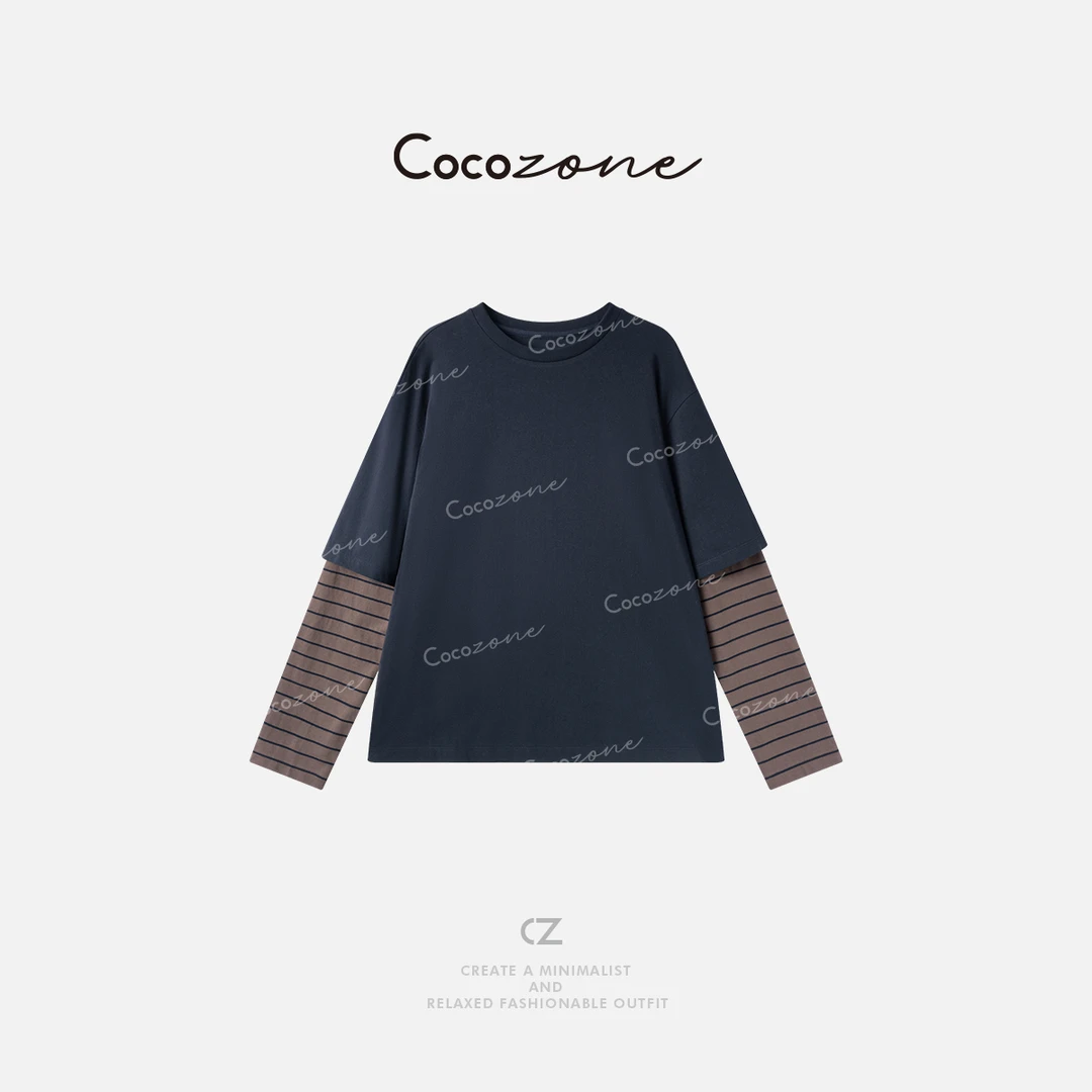 COCO ZONE 刘一一【100棉】圆领实用主义精致细节感T恤CD1A1176