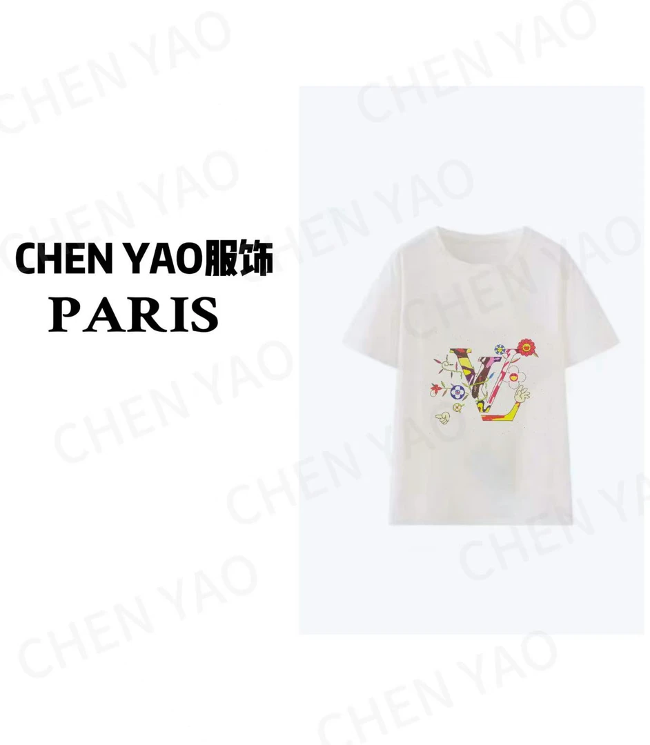 【荆棘小花】轻奢时尚百搭 重工3D立体毛巾刺绣夏季设计短袖