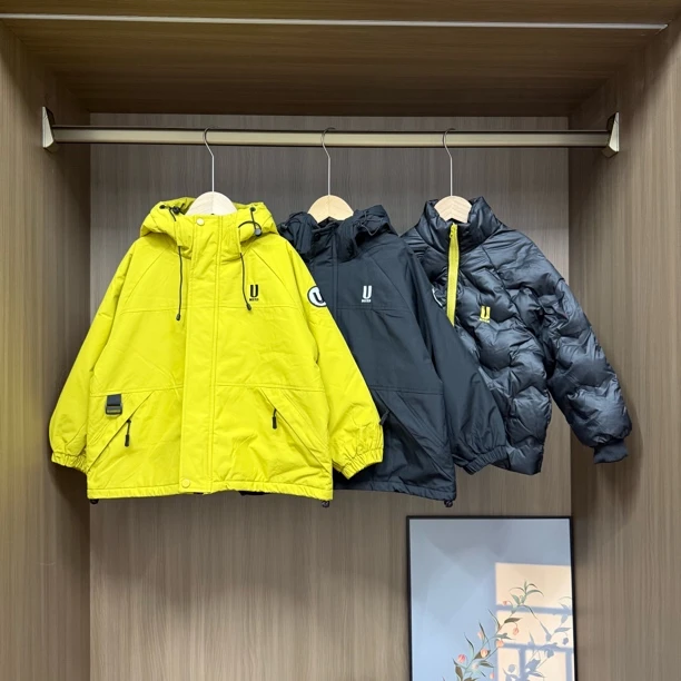 冬季儿童三合一连帽拉链外套上衣中大童男女童