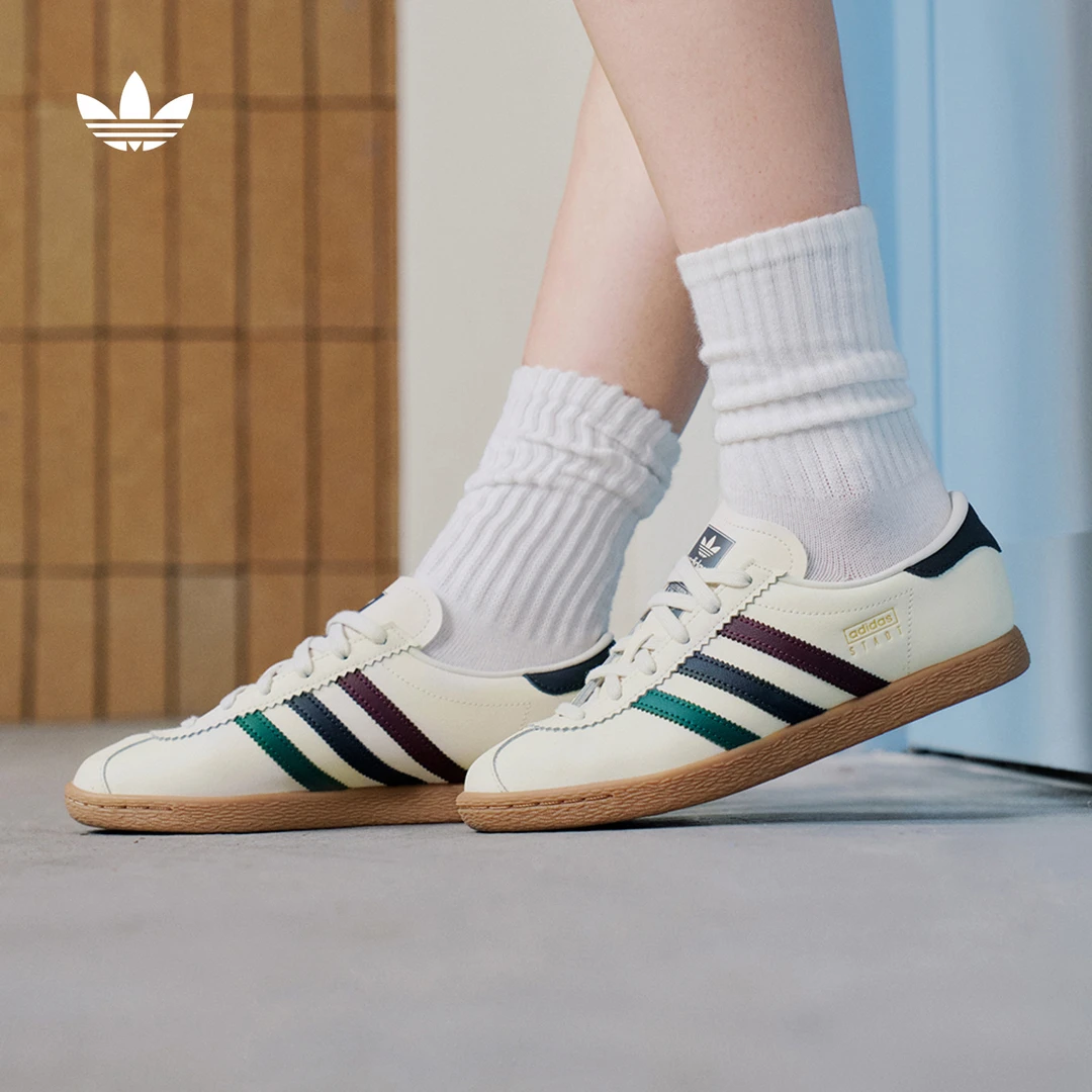 阿迪达斯三叶草「T头鞋」STADT经典时尚薄底运动板鞋男女 JR8312