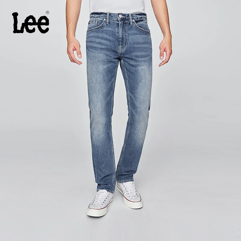 【张凌赫代言】Lee25早秋新726标准中腰直筒五袋款中蓝色男牛仔裤
