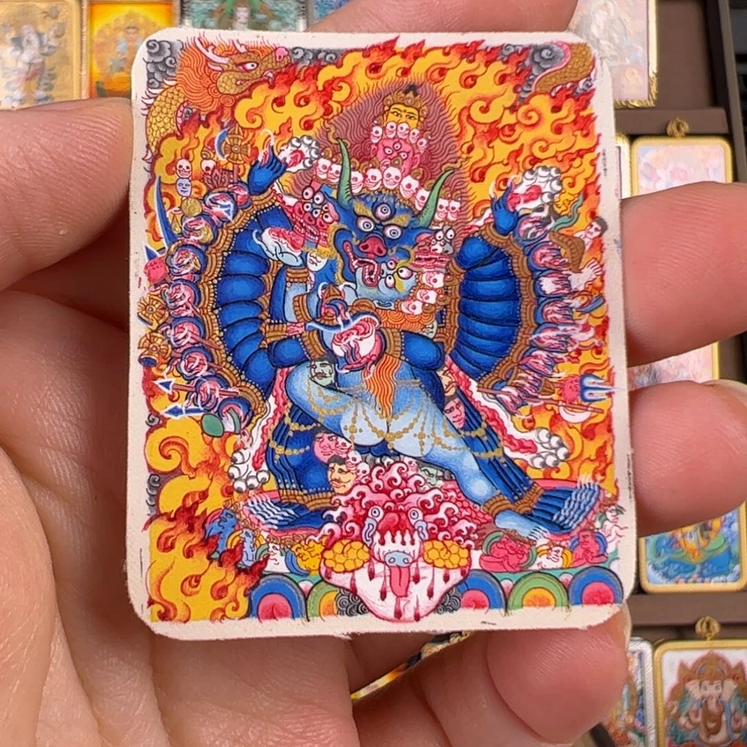 L***o吊坠大威德唐卡绘画作品