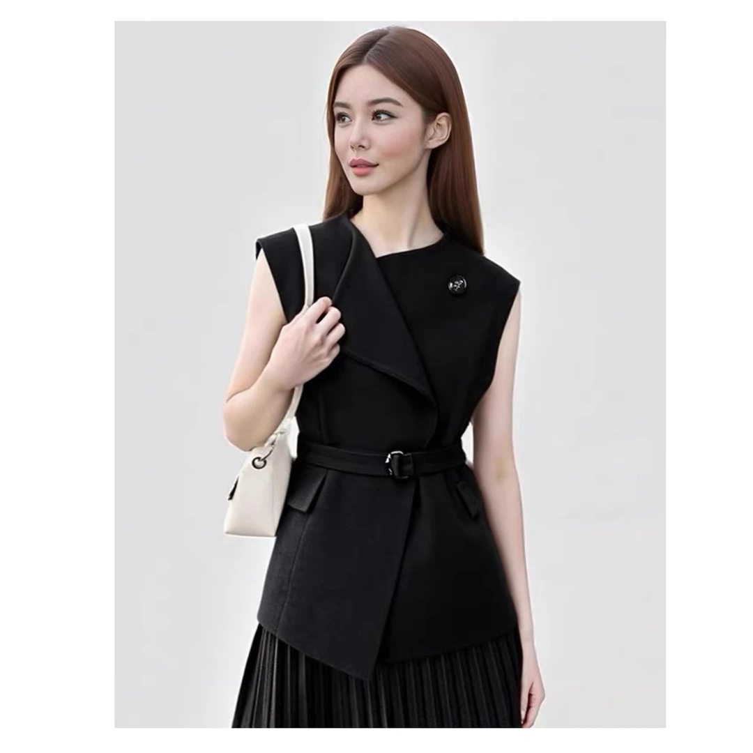 【宋佳同款】诠释优雅西装马甲上衣气质可搭配同色系半身裙