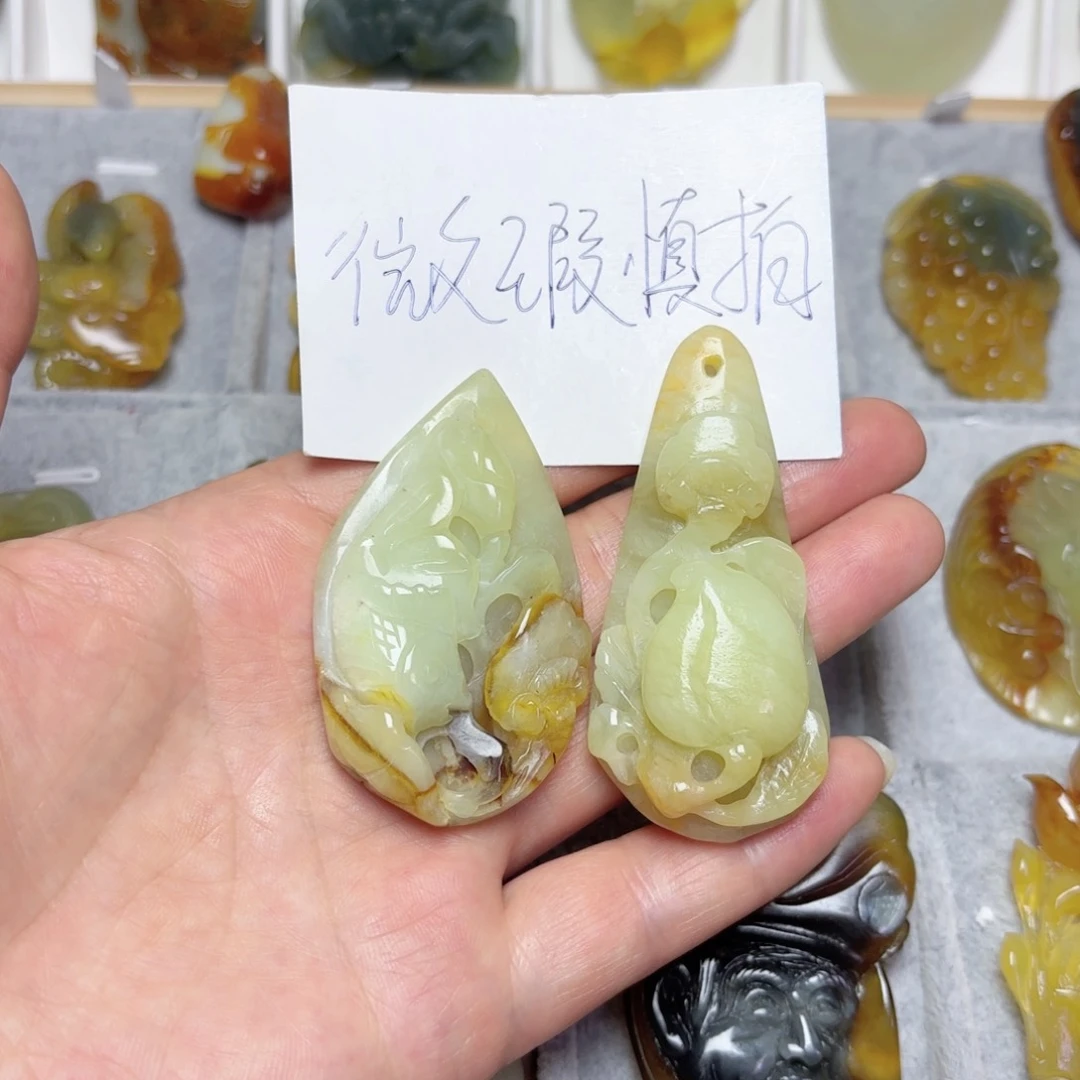 蛇纹石玉未镶嵌吊坠(不含链)