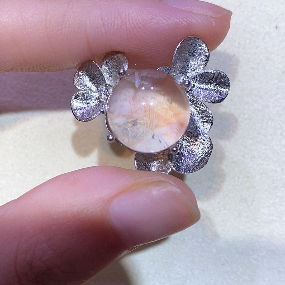 银S925镶嵌戒指水晶