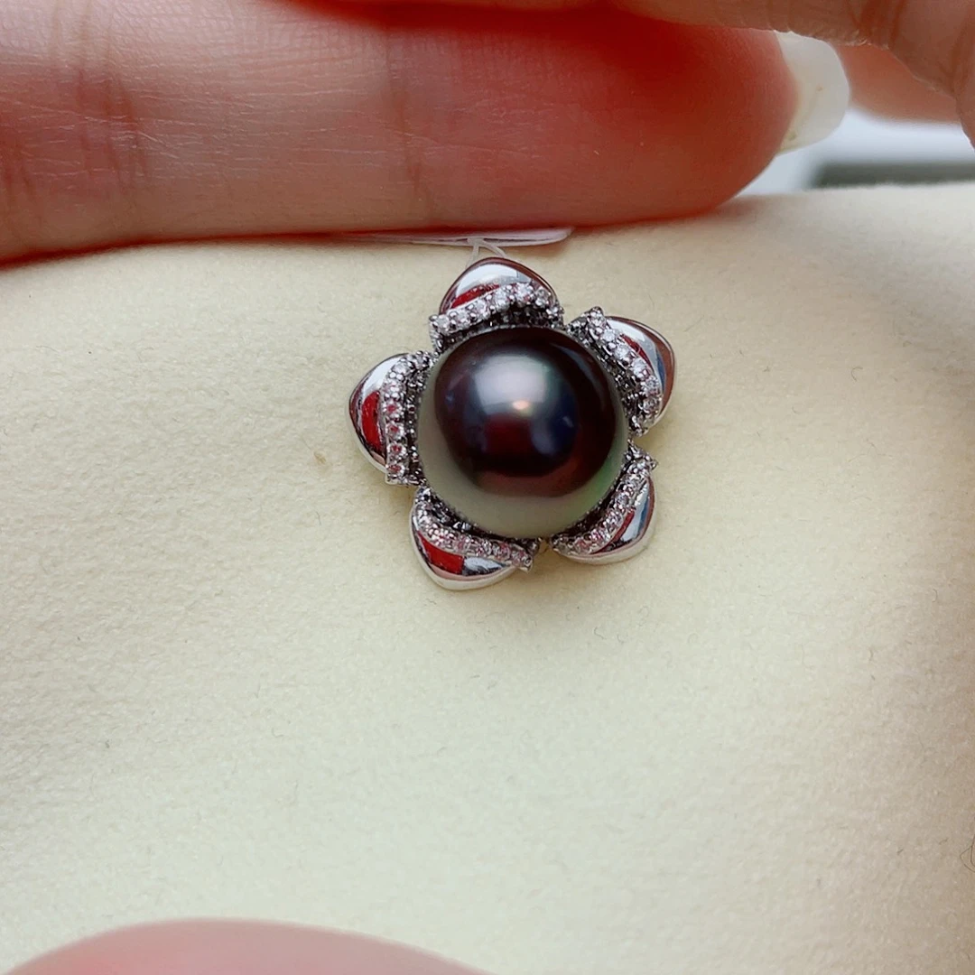 银S925镶嵌海水珍珠颈饰w41