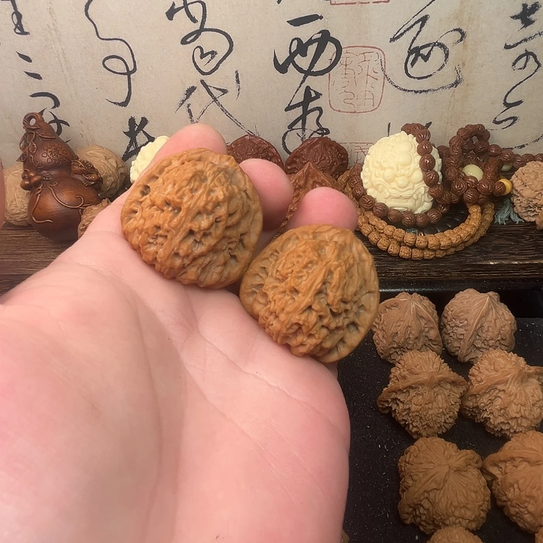 文玩核桃把件三角南疆39尺微修