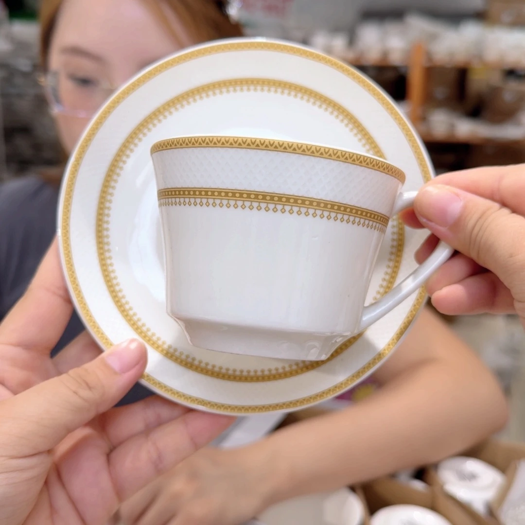 骨瓷骨瓷咖啡杯碟4套（8件）220ml外贸骨瓷微瑕