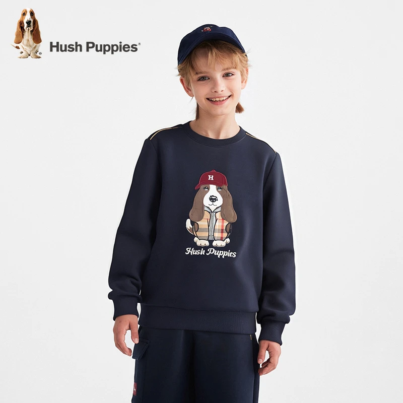 暇步士童装2025年秋季新款男童学院风休闲套头圆领卫衣