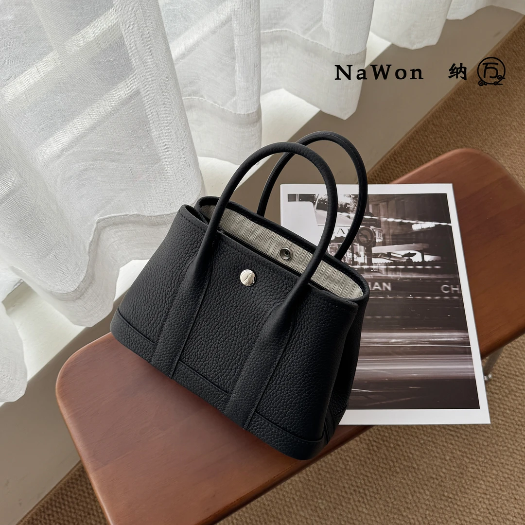 NaWon｜半手工23cm花园包 进口头层TC大牛皮简约高级感通勤手提包